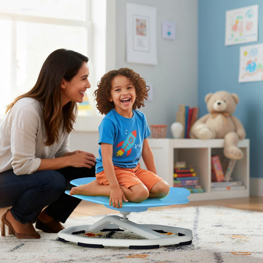 Kids Sensory Swivel Chair Elephant 360¡« Spinning Chair with Non-Slip Metal Base-Light Blue