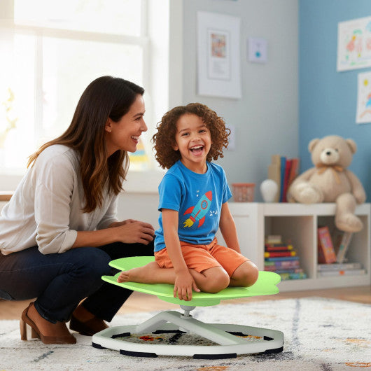 Kids Sensory Swivel Chair Elephant 360¡« Spinning Chair with Non-Slip Metal Base-Green