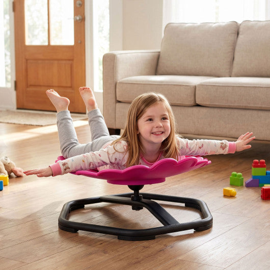 Kids Sensory Swivel Chair with Sunflower Shape 360¡« Spinning Chair for Toddlers-Pink