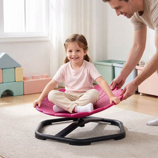 Kids Sensory Swivel Chair with Sunflower Shape 360¡« Spinning Chair for Toddlers-Pink
