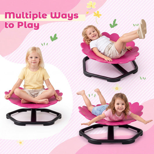 Kids Sensory Swivel Chair with Sunflower Shape 360¡« Spinning Chair for Toddlers-Pink