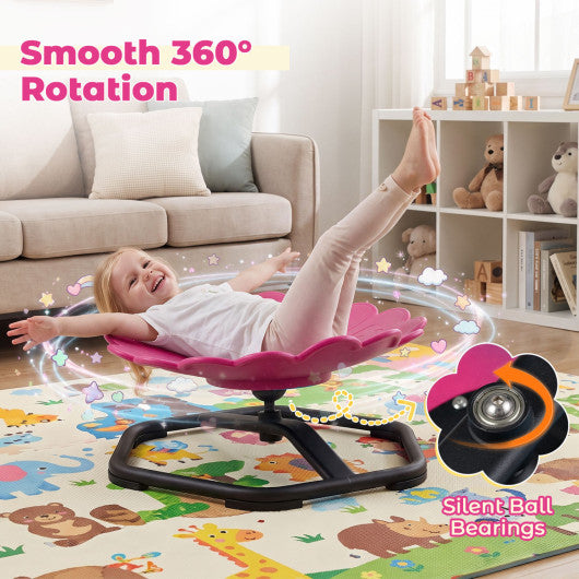 Kids Sensory Swivel Chair with Sunflower Shape 360¡« Spinning Chair for Toddlers-Pink