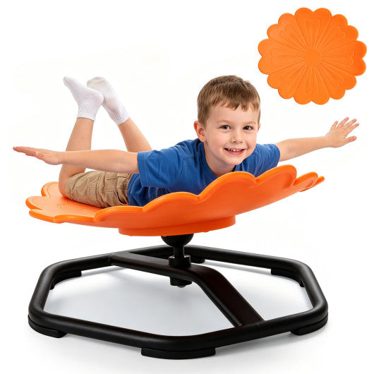 Kids Sensory Swivel Chair with Sunflower Shape 360¡« Spinning Chair for Toddlers-Orange