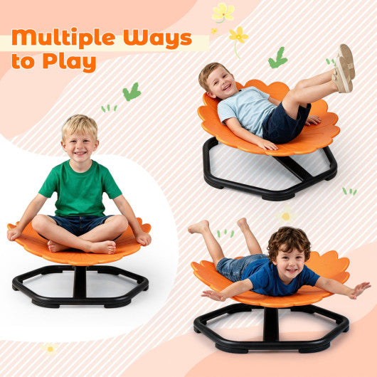 Kids Sensory Swivel Chair with Sunflower Shape 360¡« Spinning Chair for Toddlers-Orange