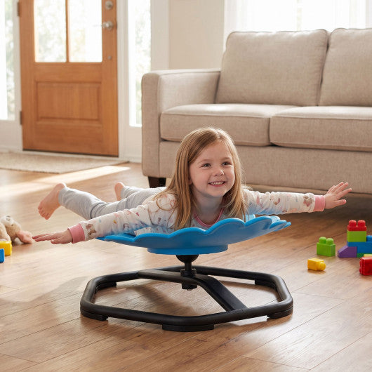 Kids Sensory Swivel Chair with Sunflower Shape 360¡« Spinning Chair for Toddlers-Blue