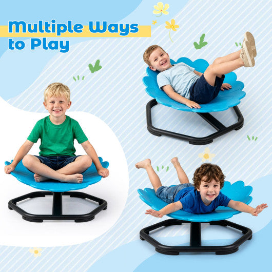 Kids Sensory Swivel Chair with Sunflower Shape 360¡« Spinning Chair for Toddlers-Blue