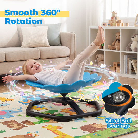 Kids Sensory Swivel Chair with Sunflower Shape 360¡« Spinning Chair for Toddlers-Blue