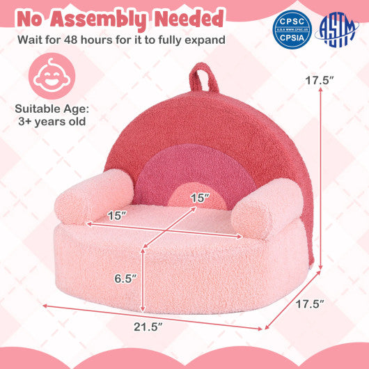 Kids Sofa Toddler Foam Couch with Soft Fleece Fabric Cover-Pink