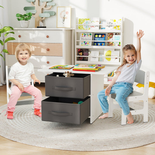 KidsTableand2ChairsSet RemovableStorageDrawers