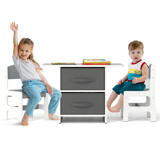 KidsTableand2ChairsSet RemovableStorageDrawers