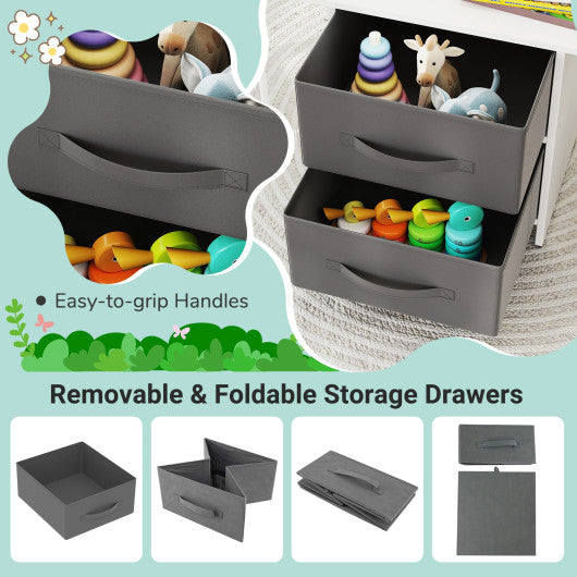 KidsTableand2ChairsSet RemovableStorageDrawers