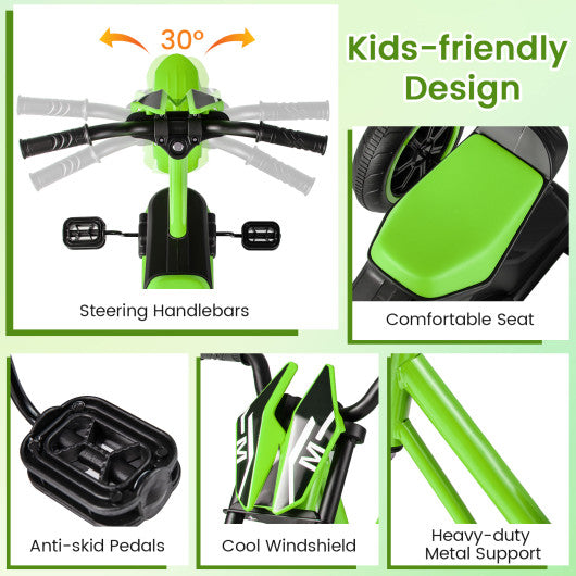 Kids Tricycle 3-Wheel Toddler Bike with Foot Pedals Forward Backward-Green