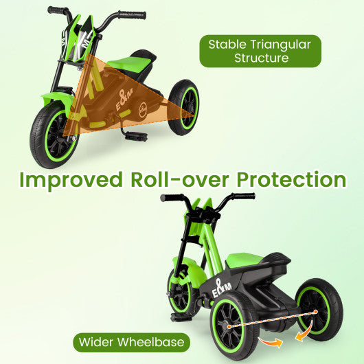 Kids Tricycle 3-Wheel Toddler Bike with Foot Pedals Forward Backward-Green