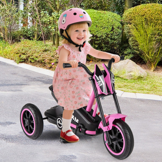 Kids Tricycle 3-Wheel Toddler Bike with Foot Pedals Forward Backward-Pink