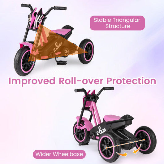 Kids Tricycle 3-Wheel Toddler Bike with Foot Pedals Forward Backward-Pink