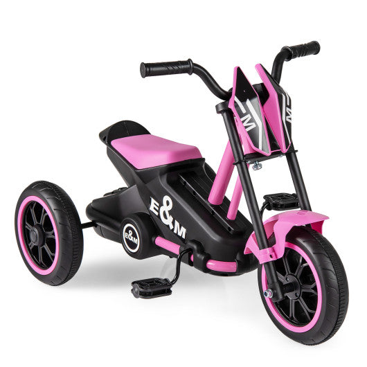Kids Tricycle 3-Wheel Toddler Bike with Foot Pedals Forward Backward-Pink