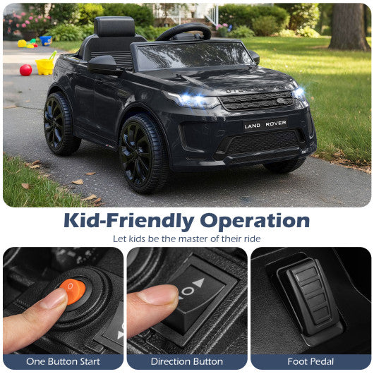 Licensed Land Rover Kids Ride on Car 12V Battery Powered Kids Electric Car-Black