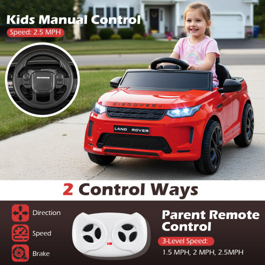 Licensed Land Rover Kids Ride on Car 12V Battery Powered Kids Electric Car-Red