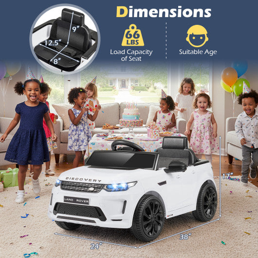 Licensed Land Rover Kids Ride on Car 12V Battery Powered Kids Electric Car-White