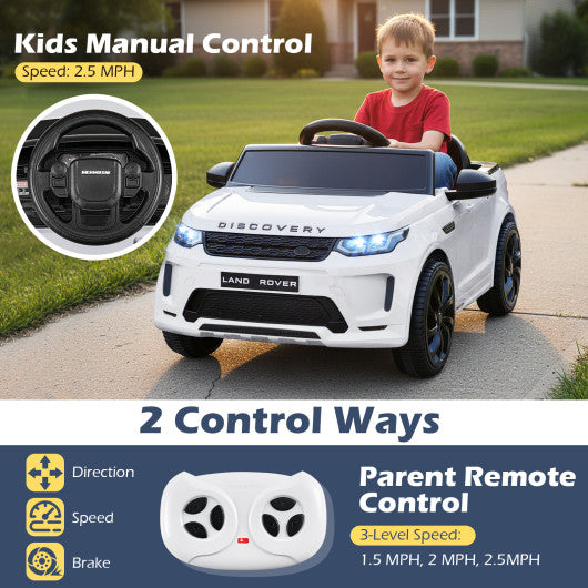 Licensed Land Rover Kids Ride on Car 12V Battery Powered Kids Electric Car-White
