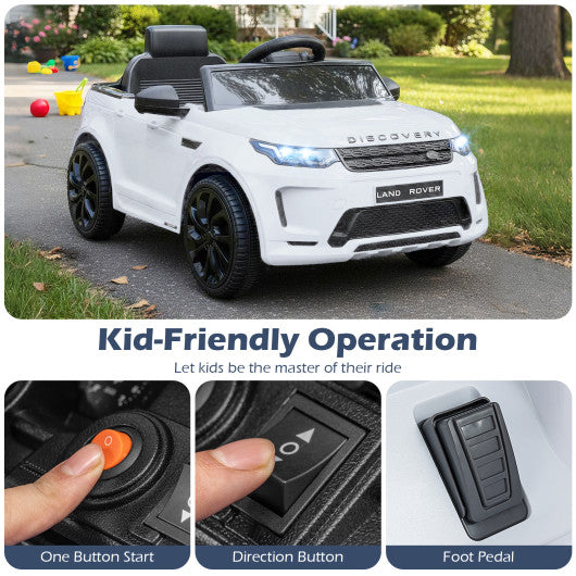 Licensed Land Rover Kids Ride on Car 12V Battery Powered Kids Electric Car-White