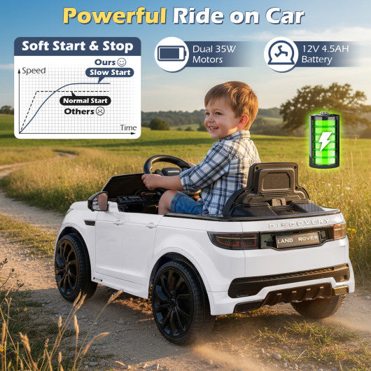 Licensed Land Rover Kids Ride on Car 12V Battery Powered Kids Electric Car-White