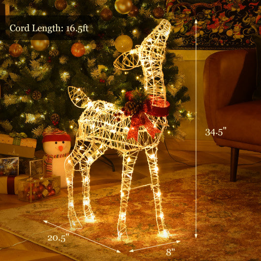 34.5 Inch Lighted Christmas Reindeer Decoration with 50 Warm White LED Lights