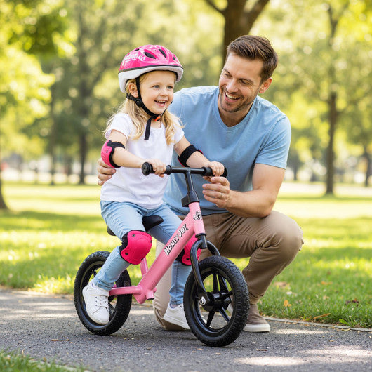 Lightweight Toddler Balance Bike No Pedal Training Bicycle-Pink
