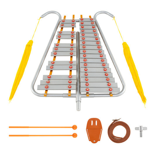 Marching Glockenspiel 29 Note Bell Lyre for Marching Band-Silver