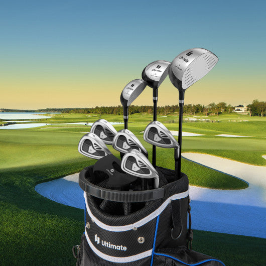 Men's 9 Pieces Complete Golf Club Set-Gray