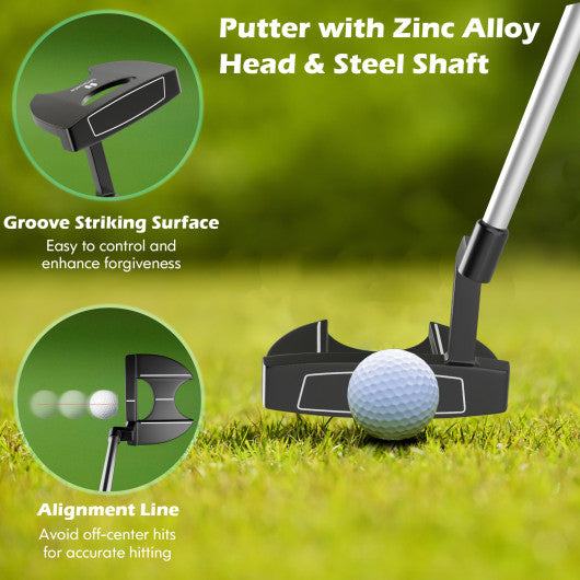 Men's 9 Pieces Complete Golf Club Set-Gray