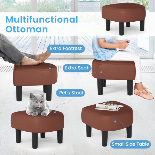 Modern Club Swivel Accent Chair with Ottoman Footrest Curved Backrest-Brown