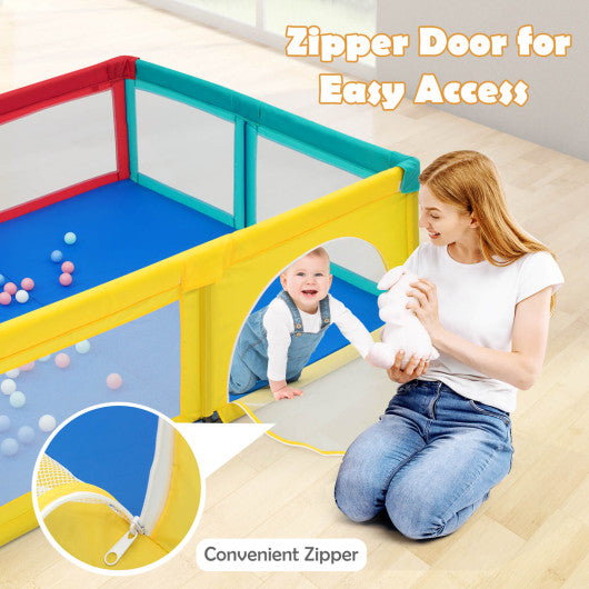 Large Infant Baby Playpen Safety Play Center Yard with 50 Ocean Balls-Color