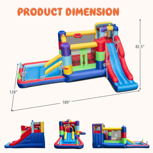 Inflatable Bounce House with 680W Blower and Ball Pit
