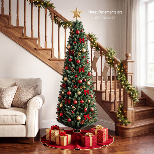 PVC Artificial Slim Pencil Christmas Tree-6 Feet