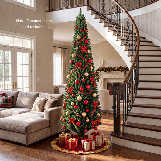 PVC Artificial Slim Pencil Christmas Tree-9 Feet