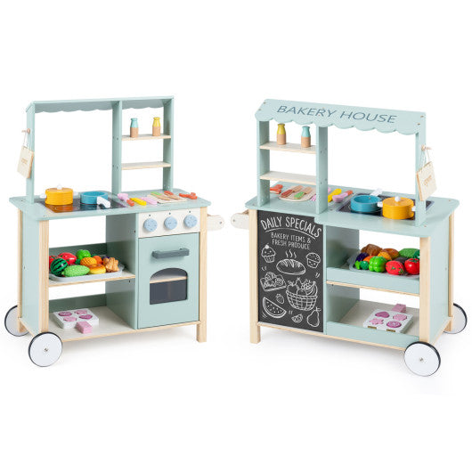 Wooden Kitchen Playset with Cookware Accessories for Kids