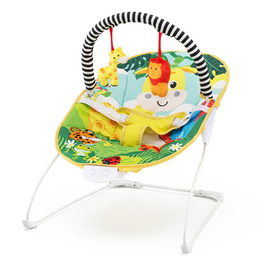 Portable Baby Bouncer Infant Rocker Seat with Detachable Toy Bar-Green
