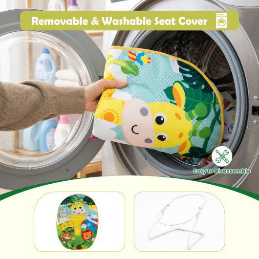 Portable Baby Bouncer Infant Rocker Seat with Detachable Toy Bar-Green