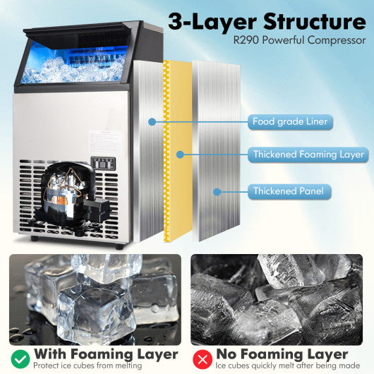 Portable Built-In Stainless Steel Commercial Ice Maker