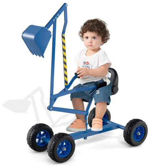 Sand Digger for Kids with 2-Handed Controls and Flexible Shovel-Blue