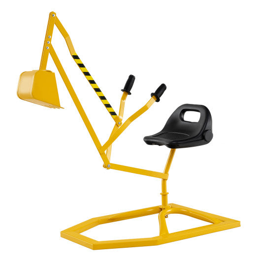 Sandbox Toy Digger with 2-Handed Controls and Flexible Shovel for Kids-Yellow