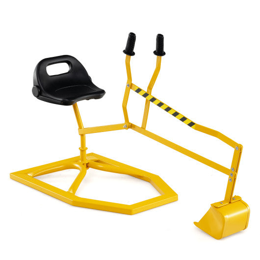 Sandbox Toy Digger with 2-Handed Controls and Flexible Shovel for Kids-Yellow