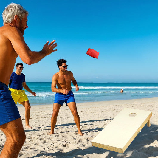 Solid Wood Cornhole Board Set Portable Corn Hole Game Board Includes 8 Bean Bags-M