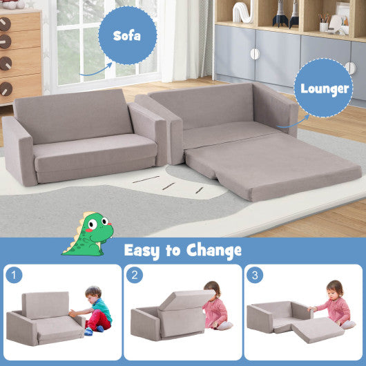 2-in-1 Children¡¯s Convertible Sofa to Lounger-L