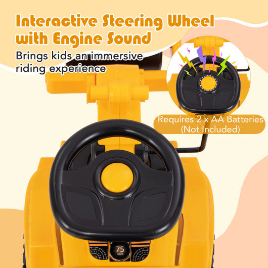 Toddler Ride on Car with Adjustable Roller and Under-Seat Storage-Yellow