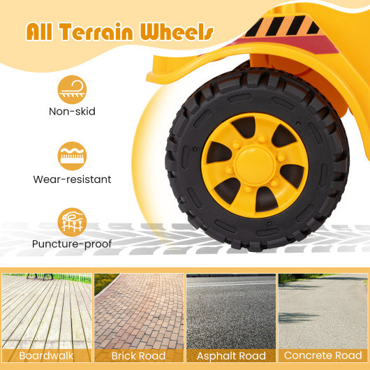 Toddler Ride on Car with Adjustable Roller and Under-Seat Storage-Yellow