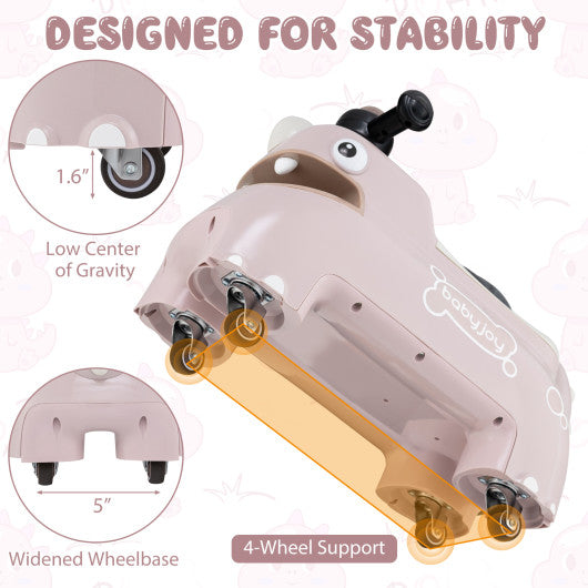 Toddler Ride on Toy Walking Sliding Car with Lights and Music-Pink