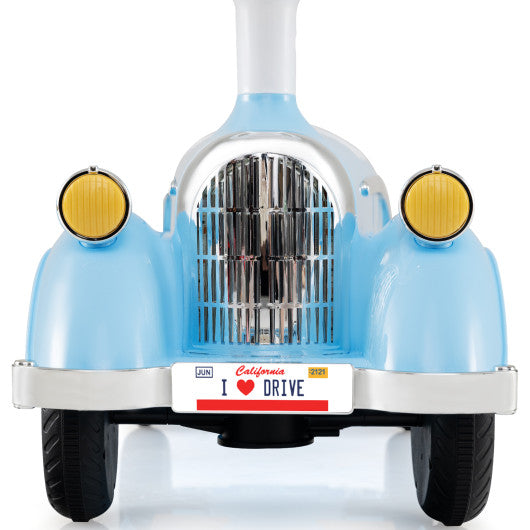 Toddler Ride on Toy Classic Sliding Car with Horn and LED Headlight-Blue