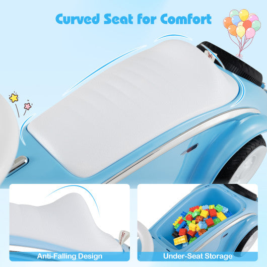 Toddler Ride on Toy Classic Sliding Car with Horn and LED Headlight-Blue